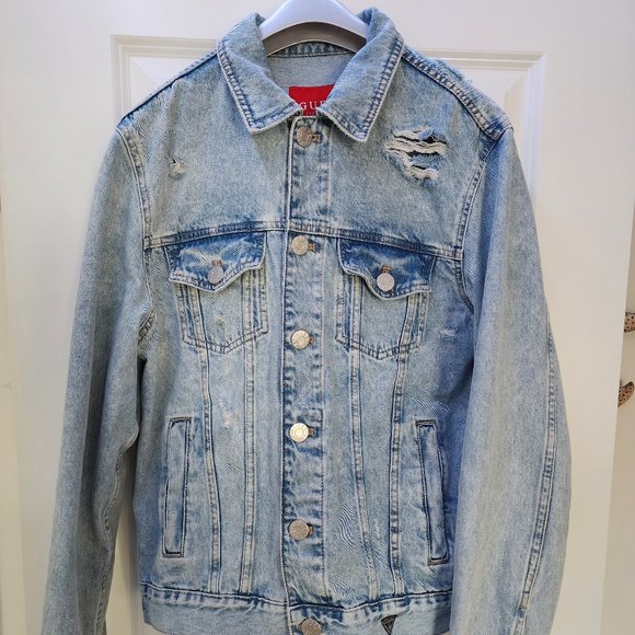 Guess Ripped/Distressed Denim Jacket (Medium) (Never Worn) - Picture 1 of 13